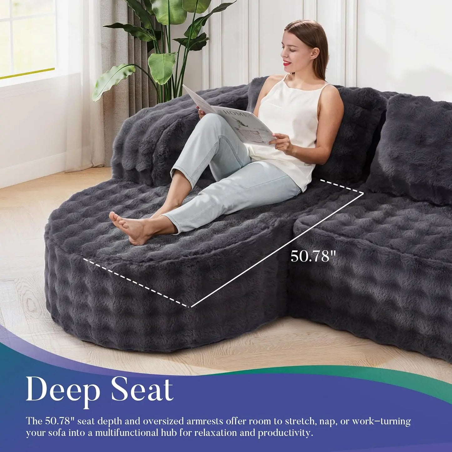 Cloud Modular L Shaped Sectional Sofa For Living Room