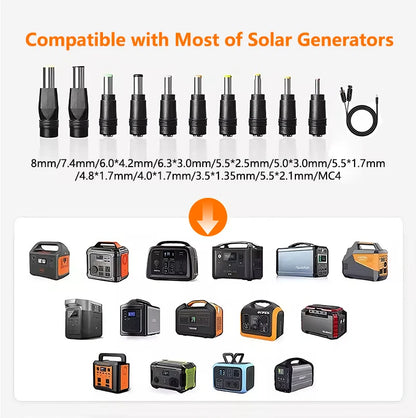 200W Portable Solar Panel 100W IP68 Waterproof Foldable Solar Panel Power Supply Backup Solar Charger Power Station RV Camping