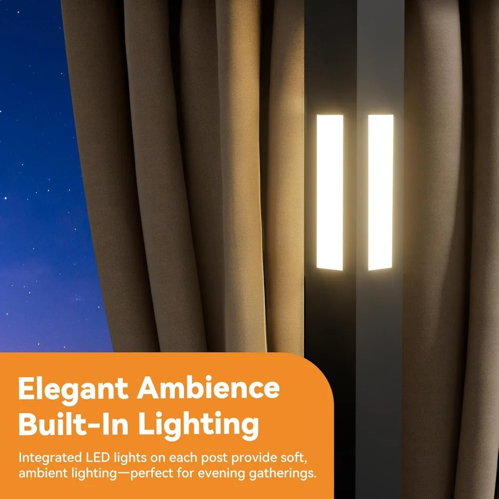 Elevated Outdoor Gazebo With LED Lighting And Bluetooth Audio