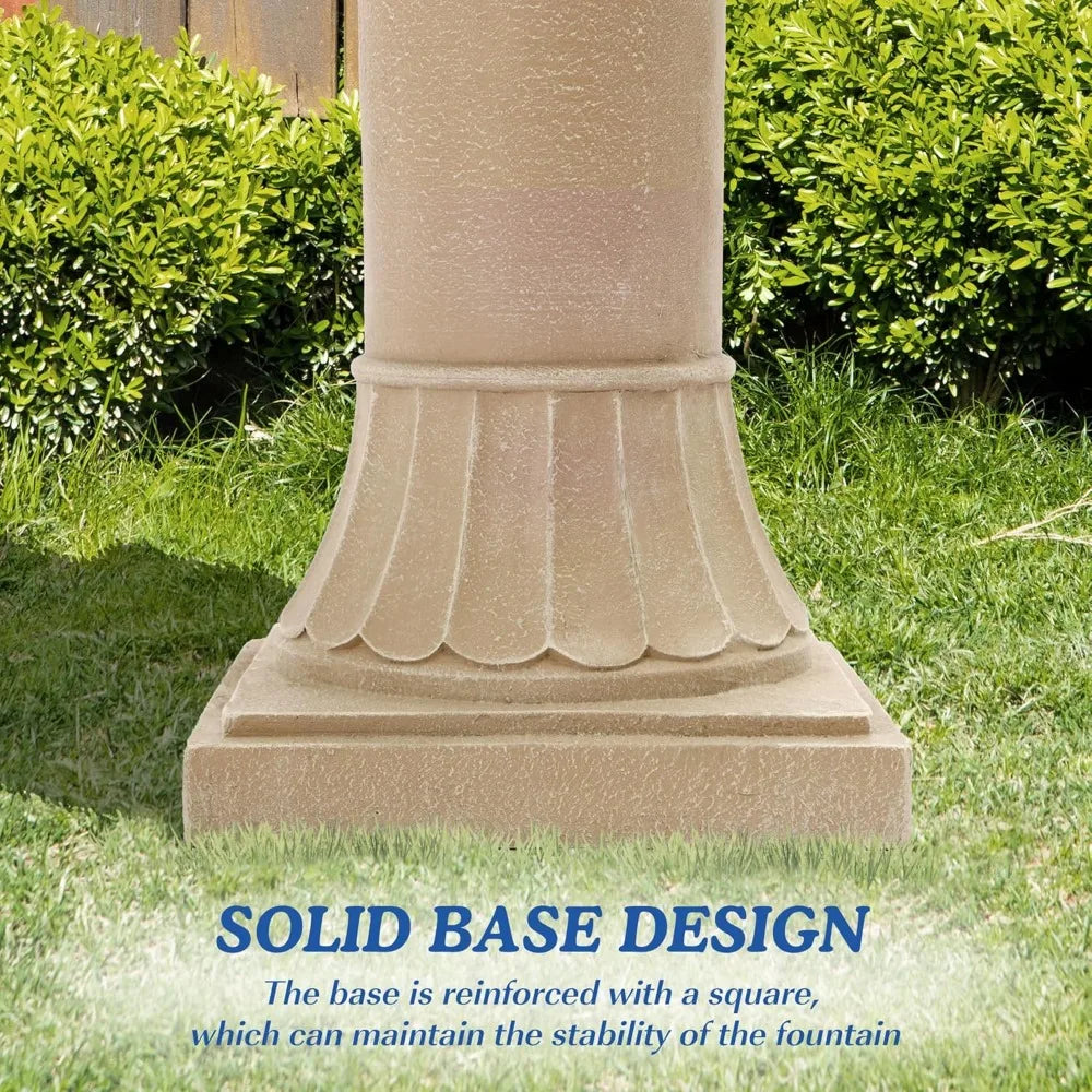 Large Outdoor Water Fountains for Gardens - 48.4 Tall Cascading Indoor Floor Fountains and Waterfalls