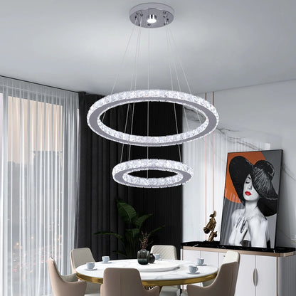 Luxury K9 Crystal Led Modern Pendant Light Chandelier DIY Shape Nordic Ceiling Lamp Lustre Living Dining Room Hang Decor Fixture