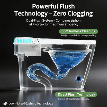 Smart Toilet with Built-In Bidet, Heated Seat &amp; Child Mode, Multiple Flushing Modes, Self-Cleaning Nozzle &amp;, Customized