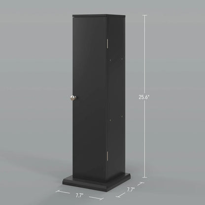 Homcom Toilet Paper Cabinet, Small Bathroom Corner Floor Cabinet with Doors and Shelves, Slim Storage Bathroom Organizer, Black