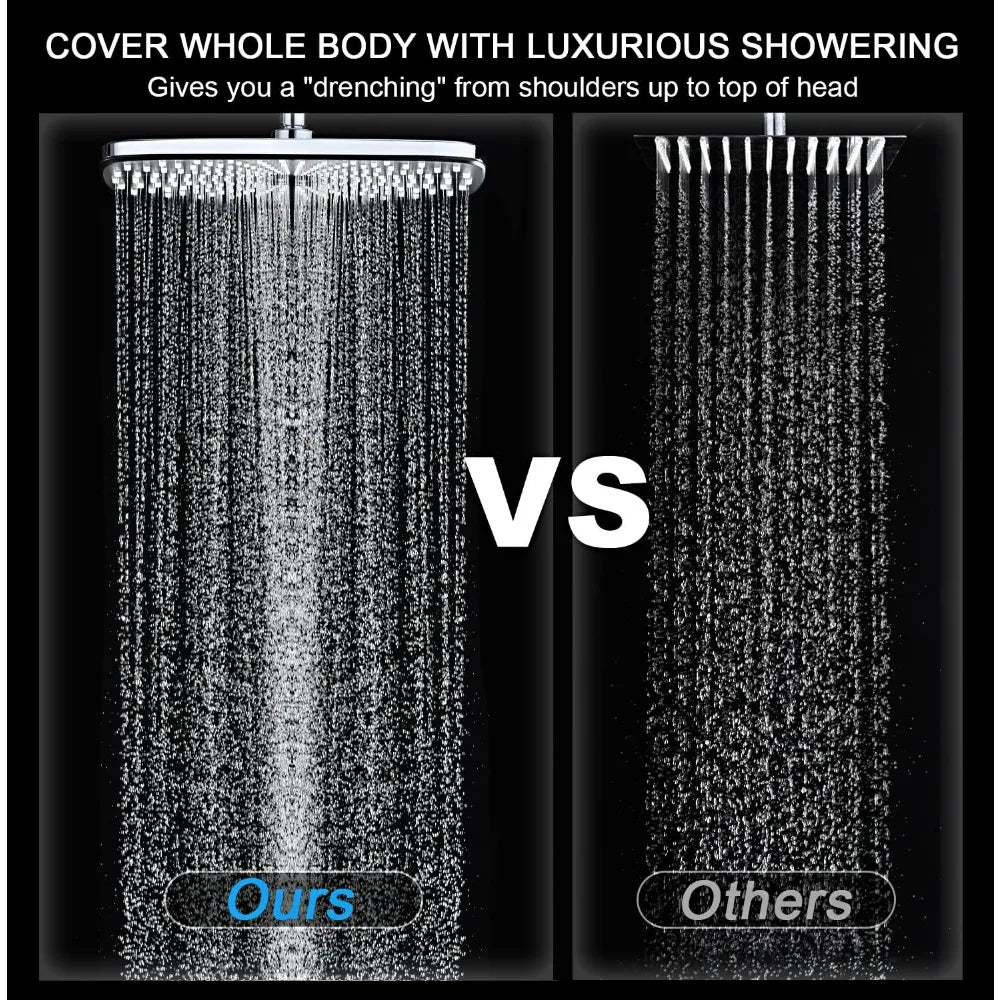 High Pressure Rain Shower Head: Upgrade Shower Heads Handheld Spray Combo with Fixed Showerhead 10 Sprays Handheld Shower Head