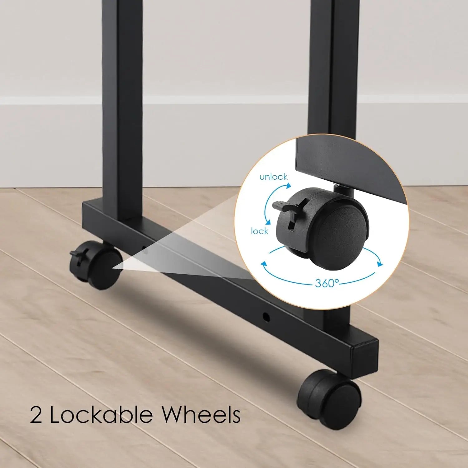Overbed Table with Wheels,60.6-84.2″ Mobile Bed Desk,Rolling Computer Desk, Laptop Cart,W/0-65°Tilt Stand,4 Heights,6 Lengths