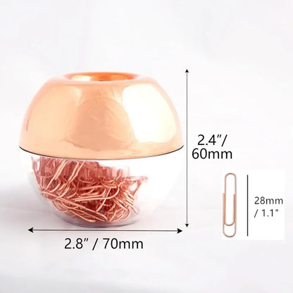 Paper Clip holder Magnetic paper clip dispenser, 100 paper clips, suitable for desk, office, school