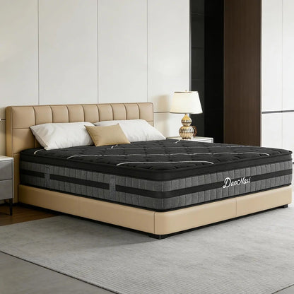 14Inch Hybrid King Mattress 7Zone Pocket Spring Cooling Gel Foam Dual Support Motion Isolation Medium Firm Customized