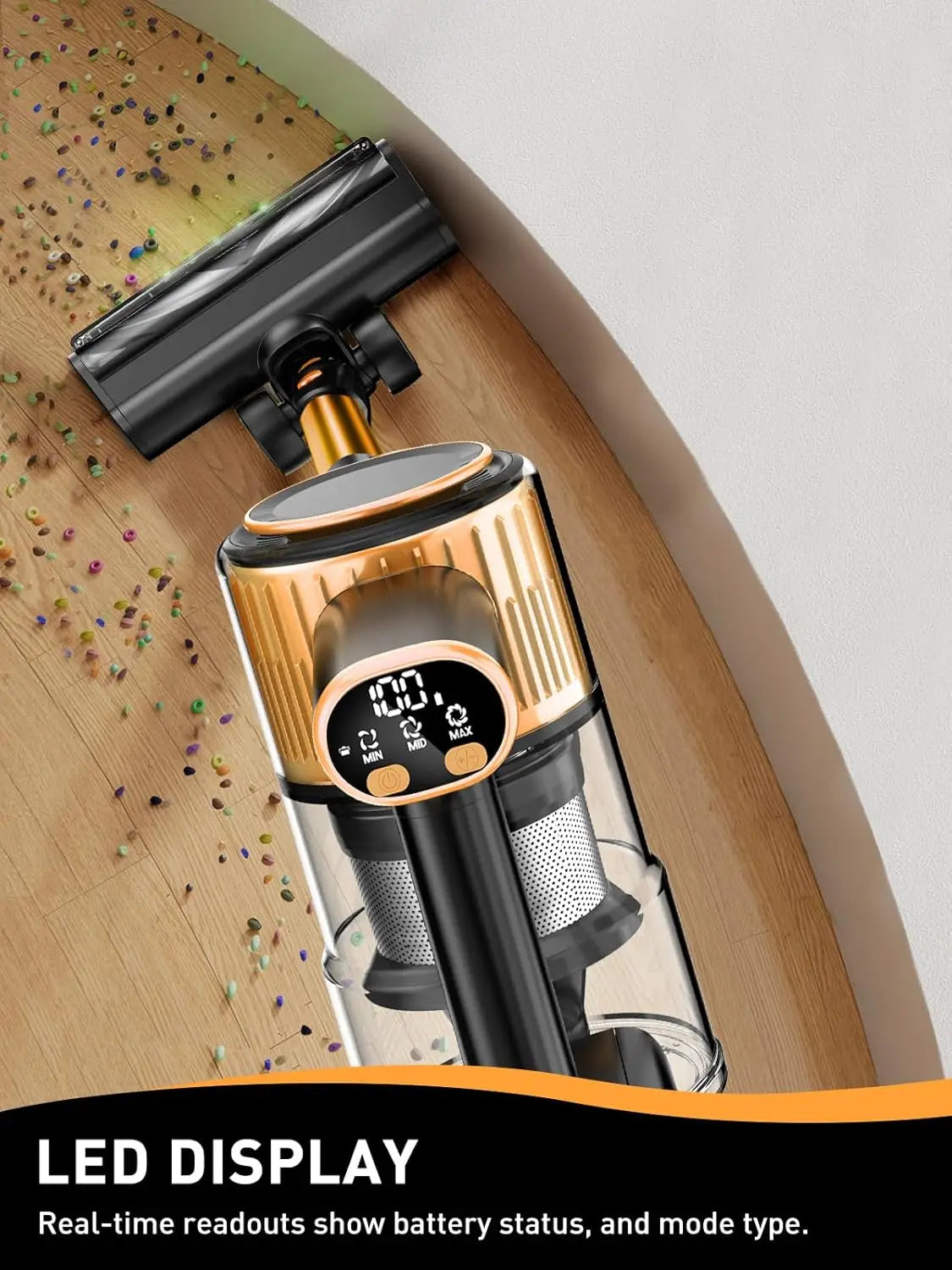 40Kpa Powerful Suction Cordless Stick Vacuum Cleaner, Lightweight 8-in-1 for Home Floors Carpets Pet Hair