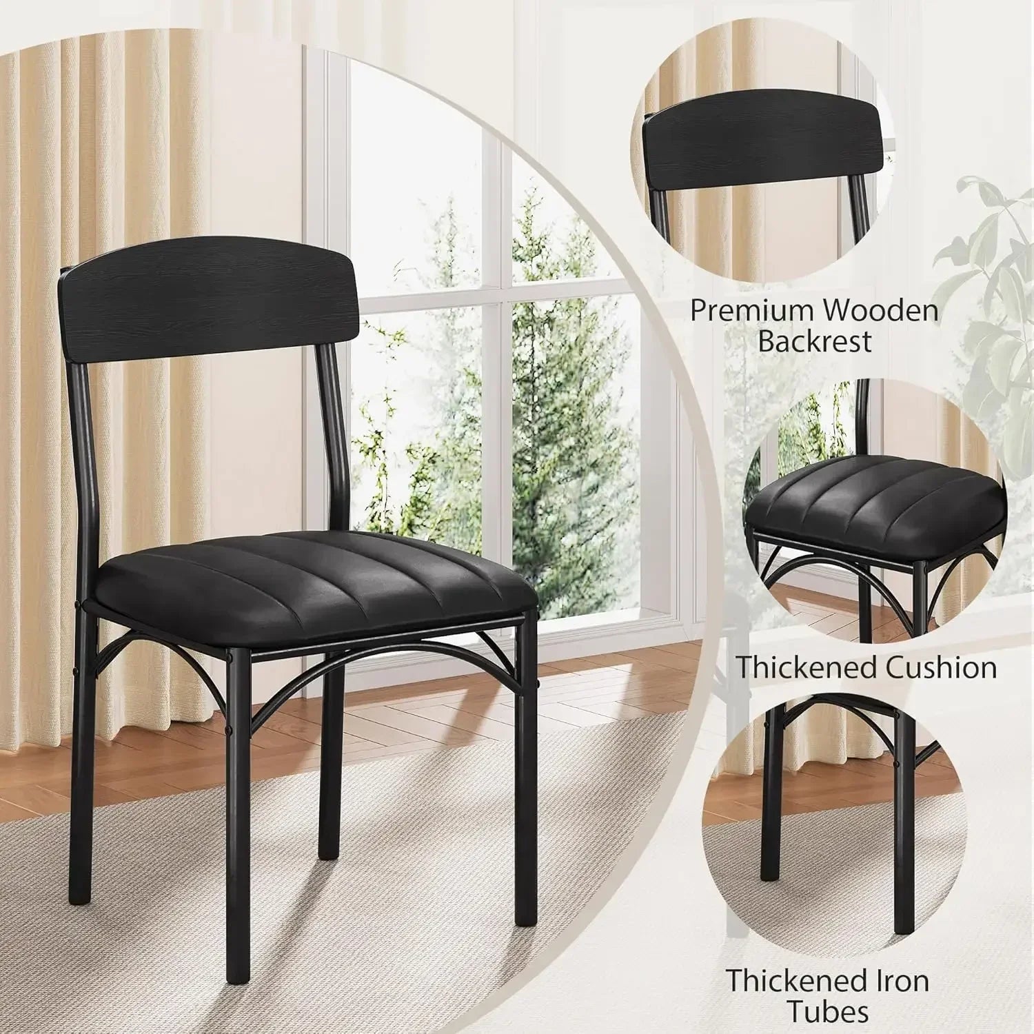 BestsellerBestsellerKitchen and Chairs for 4, Circle Table Round Pedestal Dining Room Dinner Dinette Set, Round Dining Set for 4