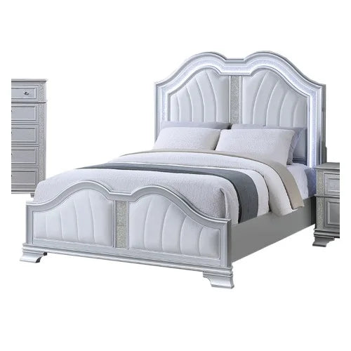 Modern Fabric Bed Frame With Built In USB Charging Port