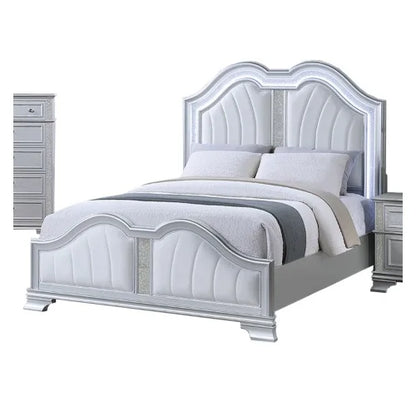 Modern Fabric Bed Frame With Built In USB Charging Port