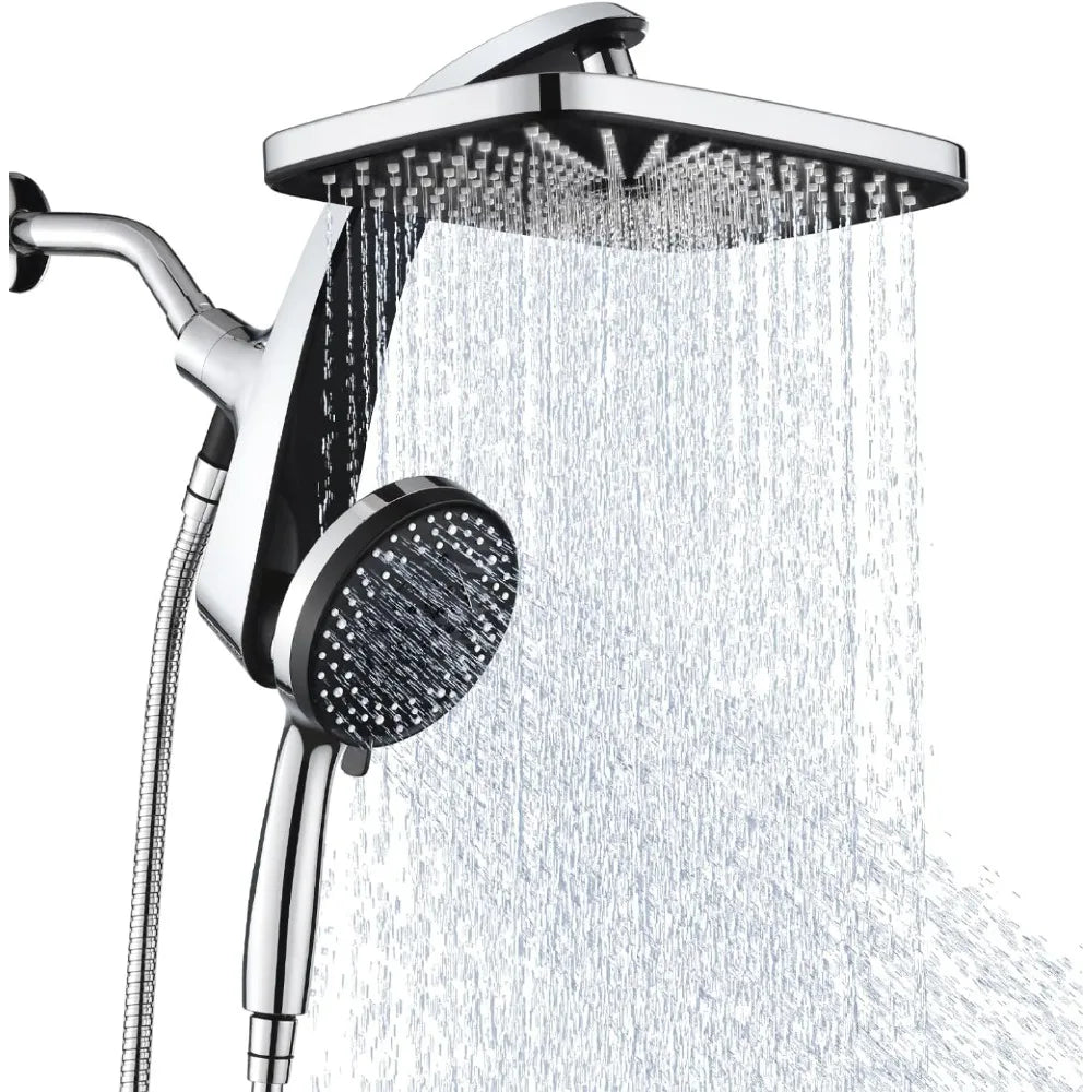 High Pressure Rain Shower Head: Upgrade Shower Heads Handheld Spray Combo with Fixed Showerhead 10 Sprays Handheld Shower Head