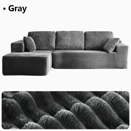 95.7"Oversized L Shaped Couch With Chaise, Minimalist Compressed Boneless Couch No Assembly Required, Modular Cloud Sectional Sofa Fo