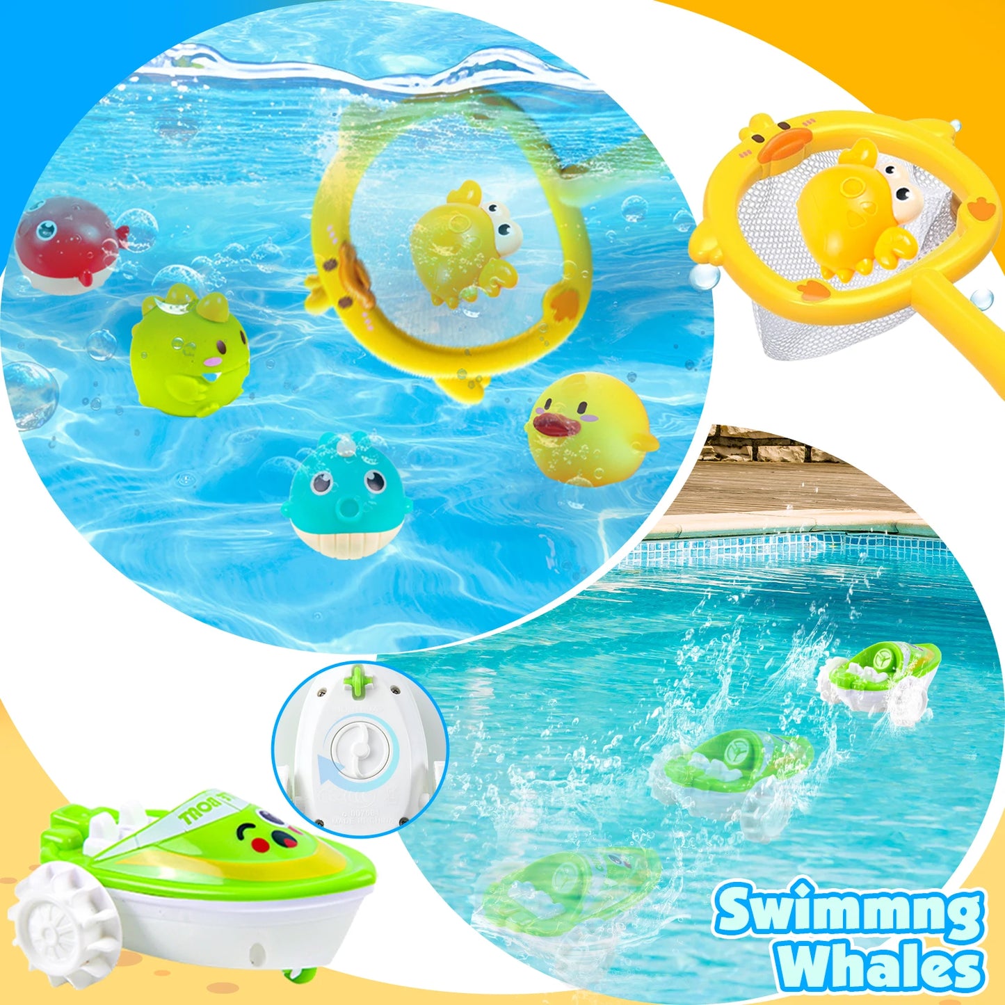 Baby Bath Toys Cute Duck Magnetic Water Play Bathroom Bathing Toys Kids Bath And Shower Bathtubs Interactive Toddler Toys Gifts