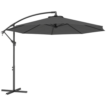 Outsunny Cantilever Patio Umbrella With Tilt UV Water Resistant Canopy