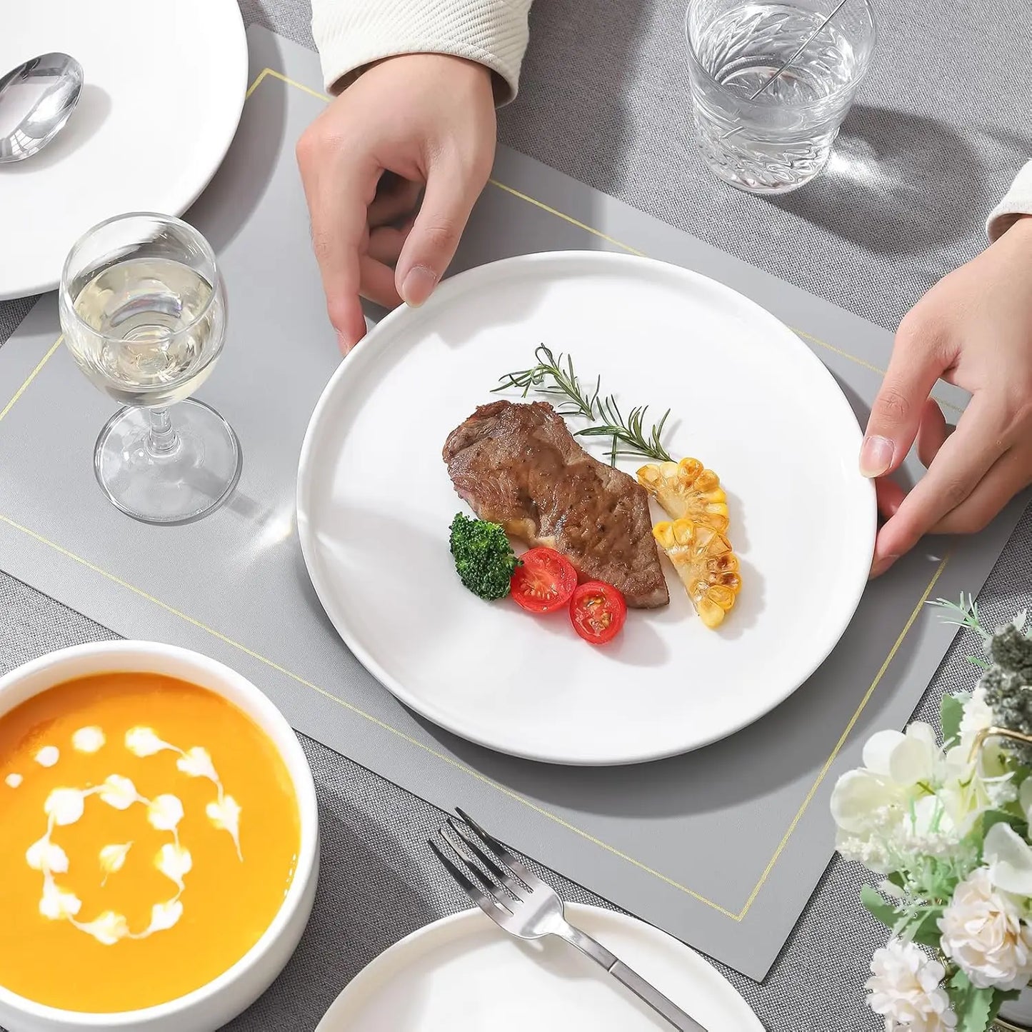 12-Piece Porcelain Dinnerware Set for 4 Microwave and Dishwasher Safe