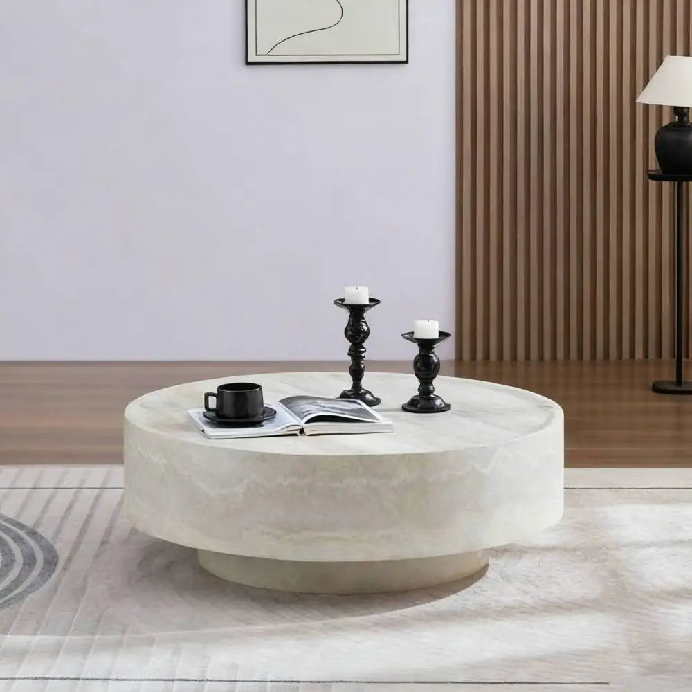 Modern Round Coffee Table for Living Room Minimalist Center Table