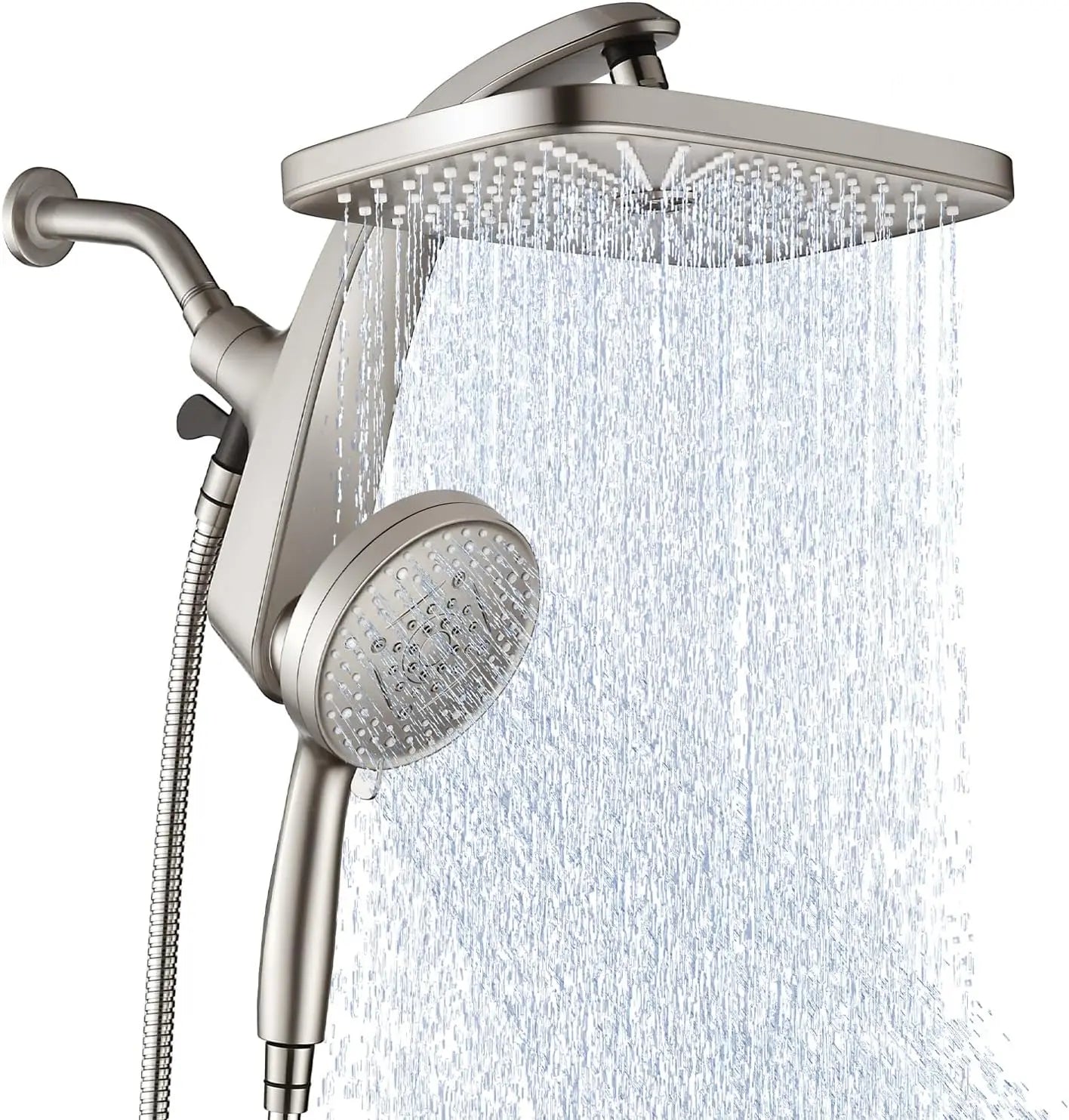 High Pressure Rain Shower Head: Upgrade Shower Heads Handheld Spray Combo with Fixed Showerhead 10 Sprays Handheld Shower Head