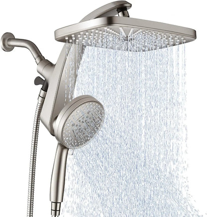 High Pressure Rain Shower Head: Upgrade Shower Heads Handheld Spray Combo with Fixed Showerhead 10 Sprays Handheld Shower Head