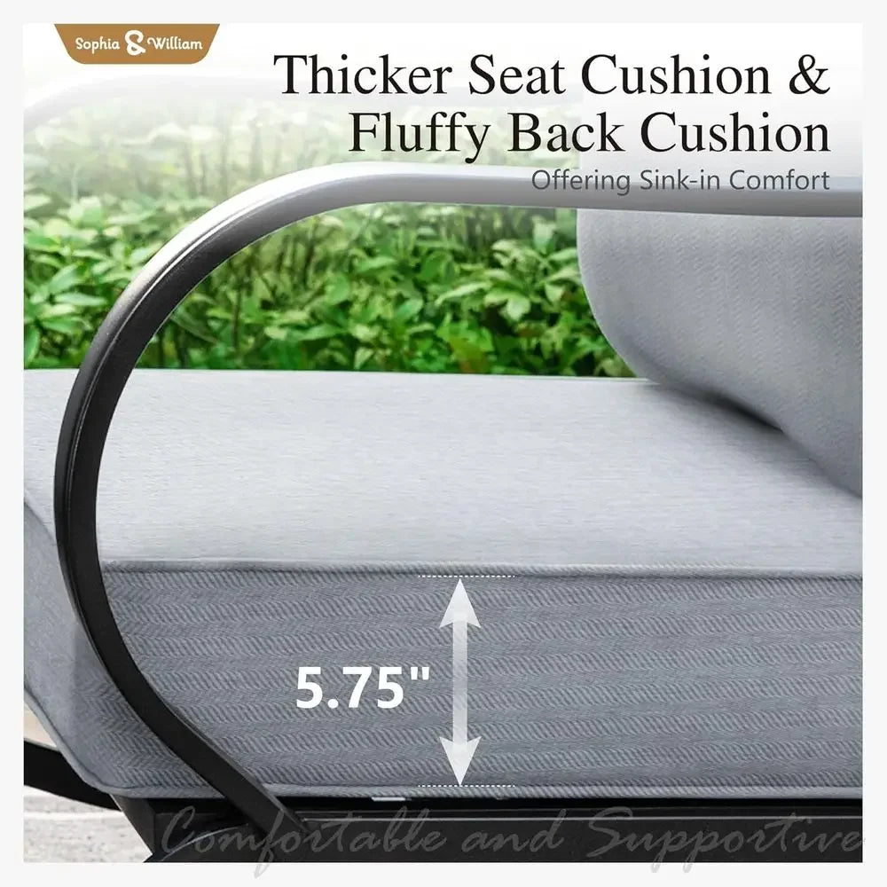 BestsellerGrey 5-Piece Outdoor Metal Patio Furniture Set with Swivel Chairs and Ottomans