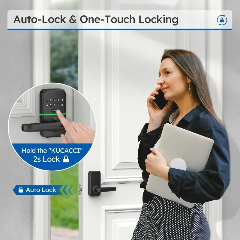 HOT with Keypad: Kucacci Keyless Entry Door Lock - Smart Lock for Front Door - Electronic Door Lock with Digi