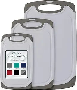 Cutting Boards for Kitchen - BPA-Free Chopping Board - Different Sizes & Non Slip Handles - Reversible, Large Cutting Board Set