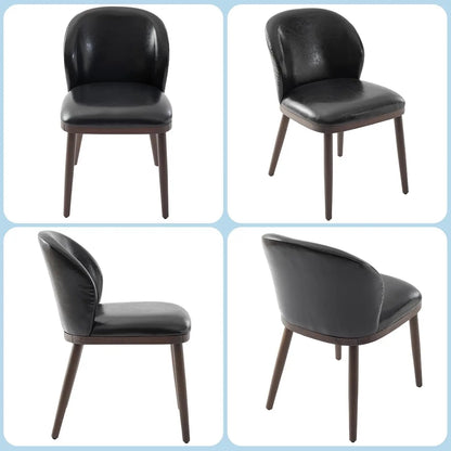 Dining Chairs Set of 2 Modern Upholstered Kitchen Dining Chairs with Ergonomic Back Support Wood Legs for Dining Room, Restauran