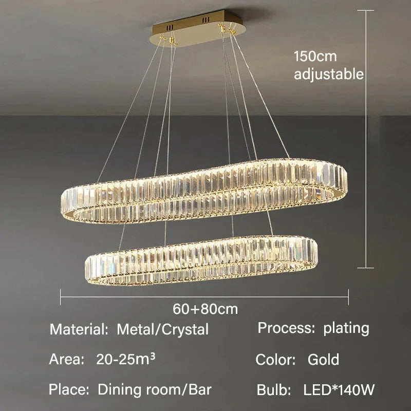 GreeLustr Luxury LED Pendant Light Modern Crystal Chandelier Living Rooms