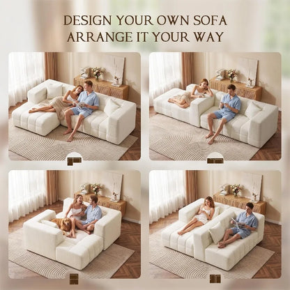 Boneless Modular Sectional Sofa With Chaise And Flexible Seating Design