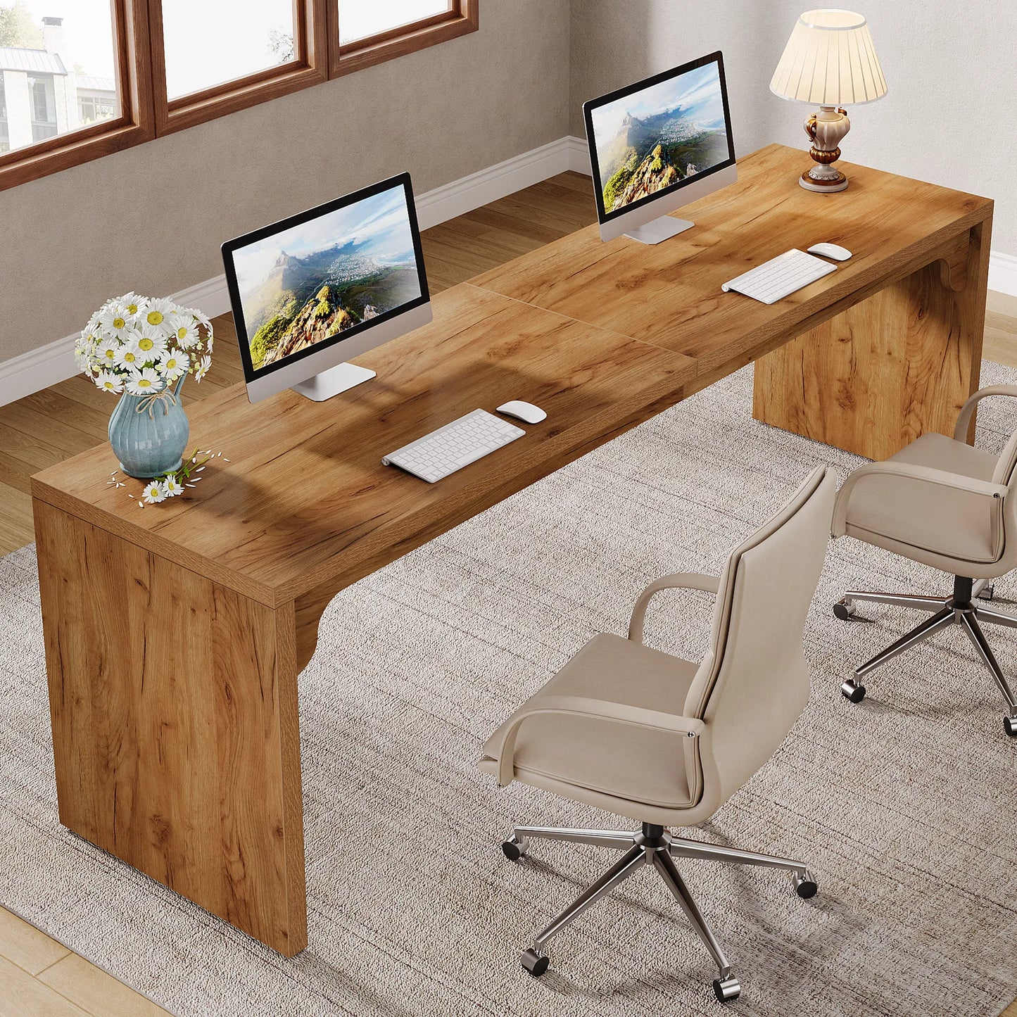 Tribesigns Double Desk Workstation for Modern Home Office