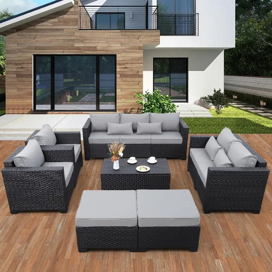 Outdoor 7-Piece Patio Furniture Set With Storage Table