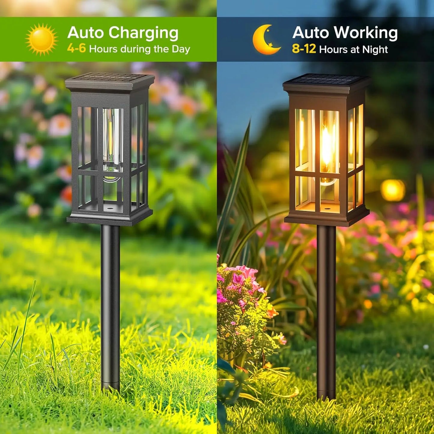 2/6/8 Pack Solar Pathway Lights - Super Bright Outdoor Solar Lights for Patio/Patio/Sidewalk - Outdoor Gifts