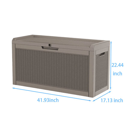 60Gallon Waterproof Outdoor Storage Box,Resin Deck Box,Lockable Outside Storage Box Container for Patio Furniure