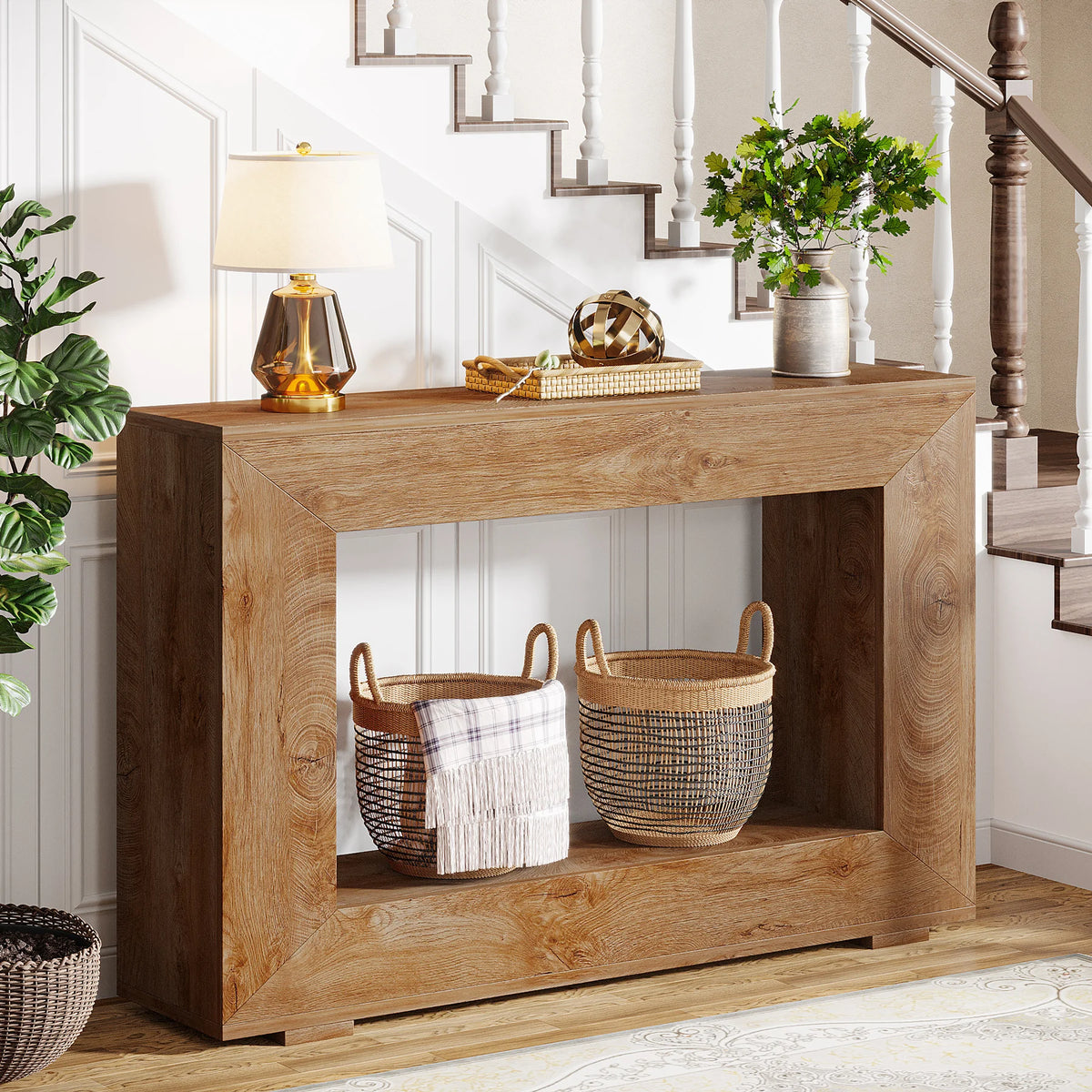 Tribesigns Farmhouse Console Sofa Table With Storage For Entryway