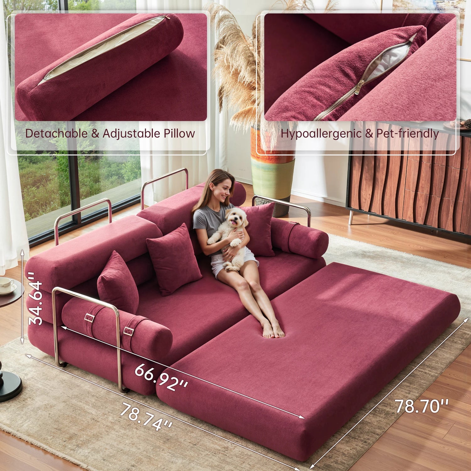 Convertible Sleeper Sofa - 35&