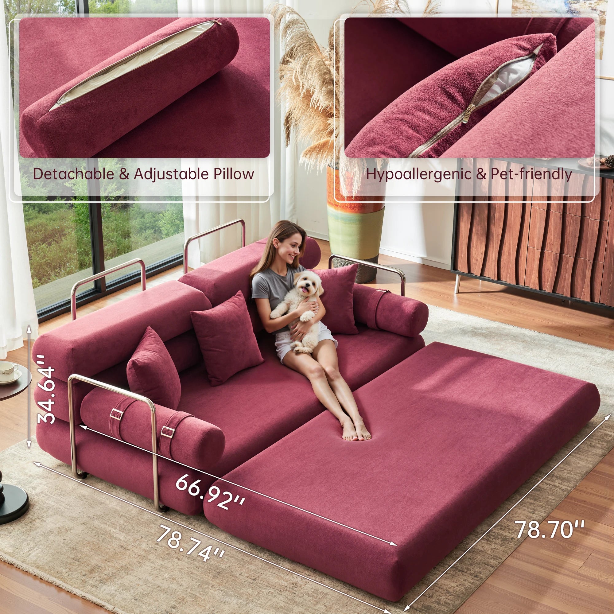 Convertible Sleeper Sofa - 35&