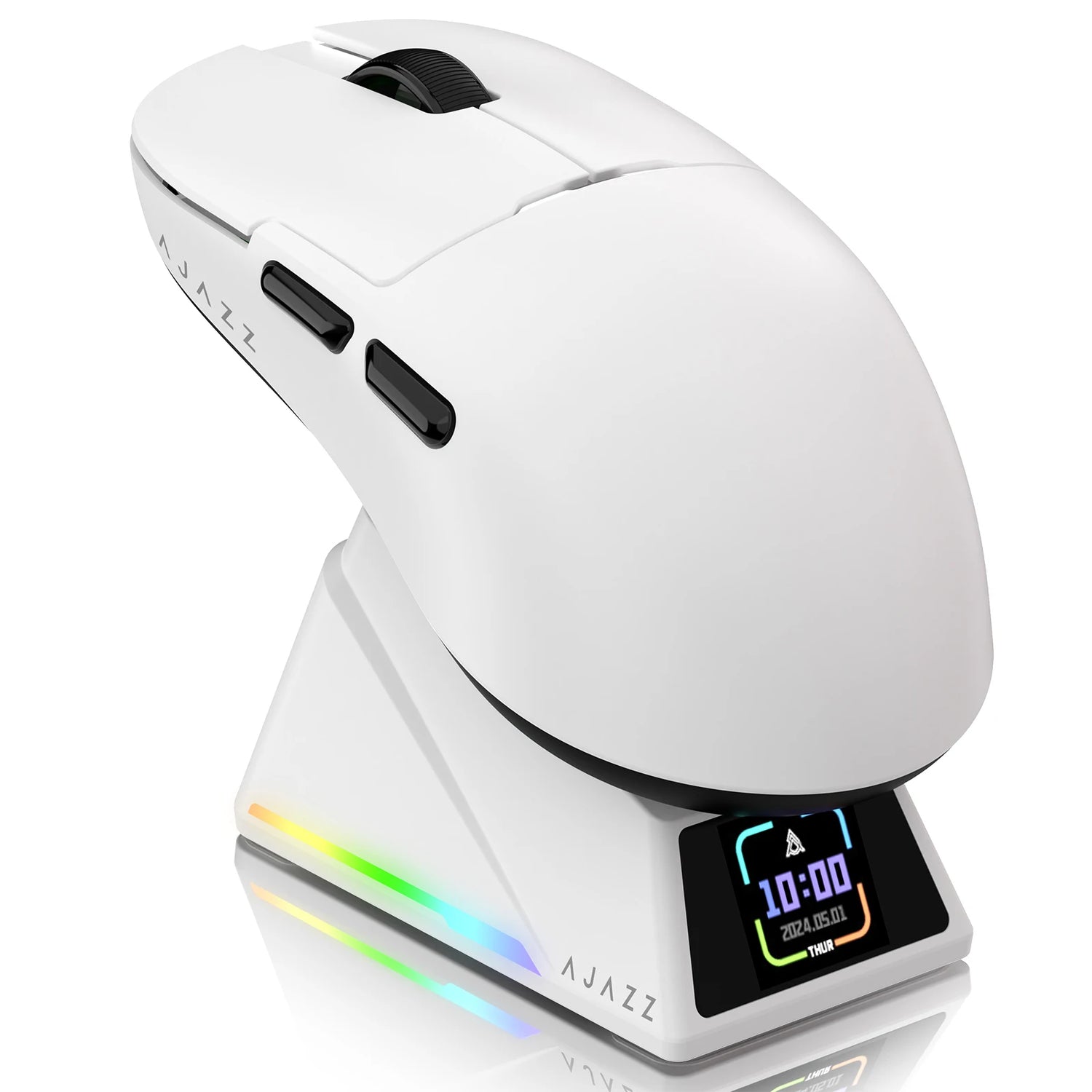 AJAZZ AJ159APEX 8Khz Wireless Gaming Mouse Ultralight Magnetic Screen Charging Dock PAW3950 BT/2.4Ghz/Type-c Wired Programmable