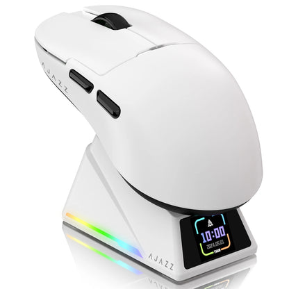 AJAZZ AJ159APEX 8Khz Wireless Gaming Mouse Ultralight Magnetic Screen Charging Dock PAW3950 BT/2.4Ghz/Type-c Wired Programmable