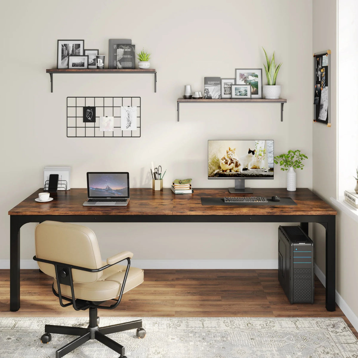 Tribesigns Double Computer Desk for Two Person Home Office Workstation