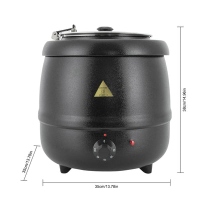 10.57Qt Soup Warmer 35-80°c Adjustable Soup Pot Heating Stew Kettle with Lid Buffet Warming Pot for Restaurant Hotel Canteen