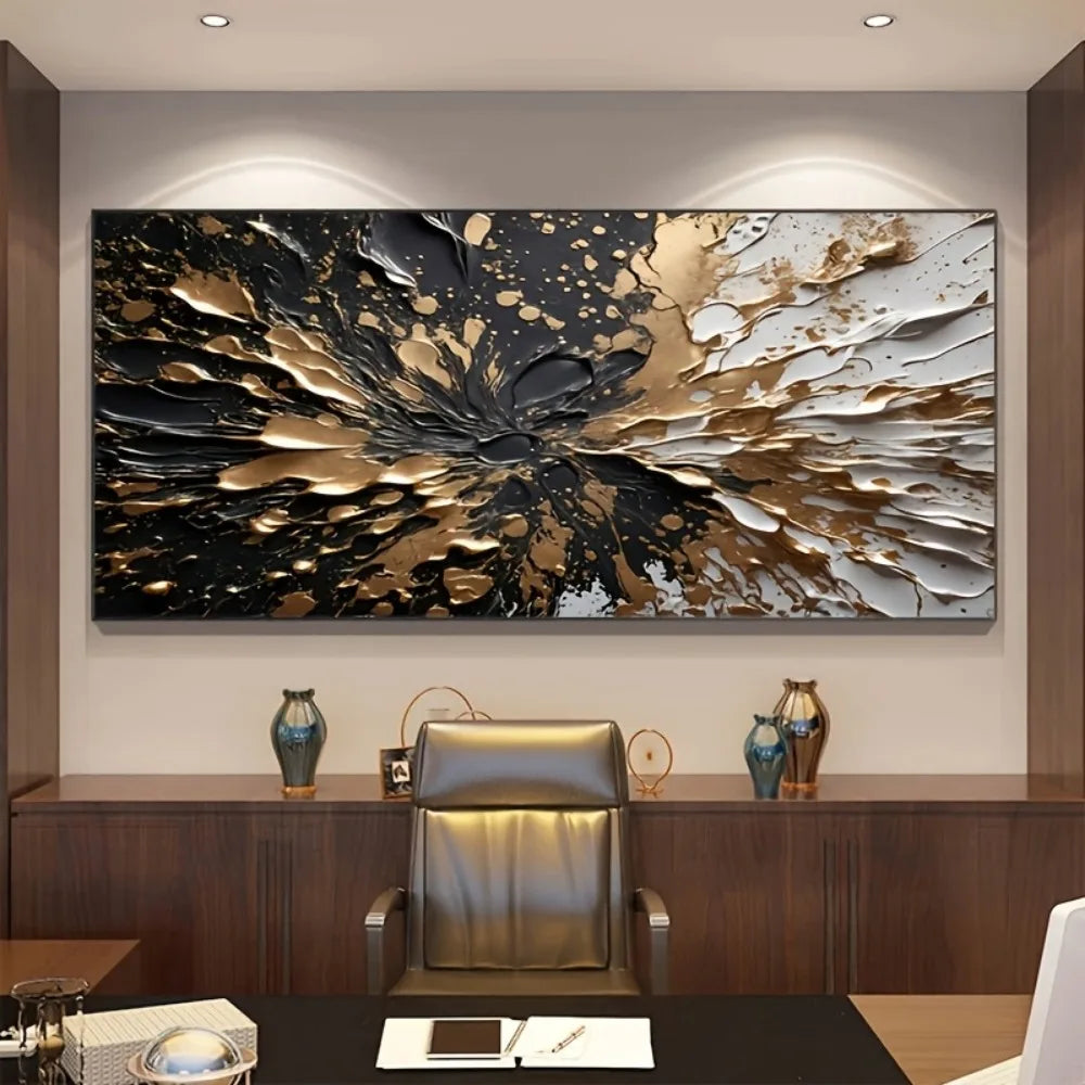 Hign-concerned Modern Abstract Wall Mural in Pine Wood Frame