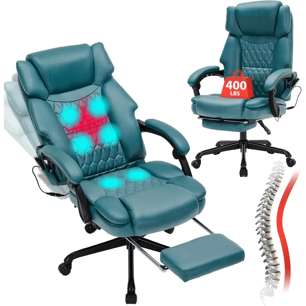 GUANGBAI Massage Office Chair With Foot Rest Vibration And Heat