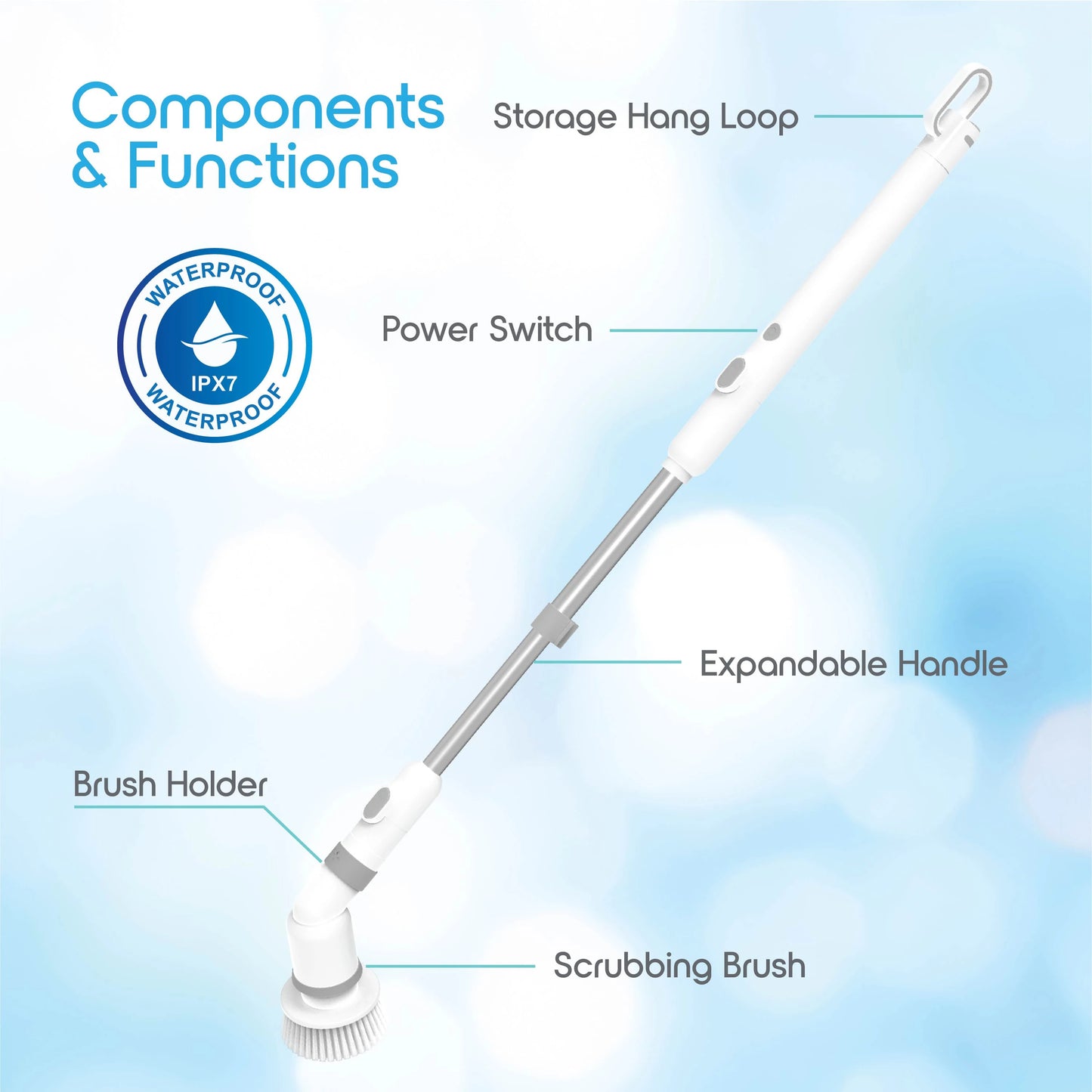 Blossom Electric Spin Scrubber 9 In 1 Cordless Cleaning Brush