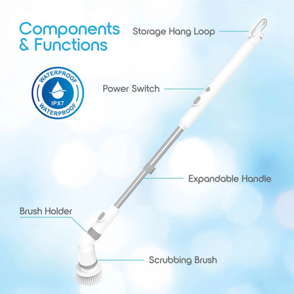 Blossom Electric Spin Scrubber 9 In 1 Cordless Cleaning Brush