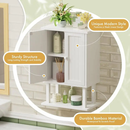 XMSJ Bamboo Bathroom Wall Cabinet Over Toilet With Adjustable Shelves