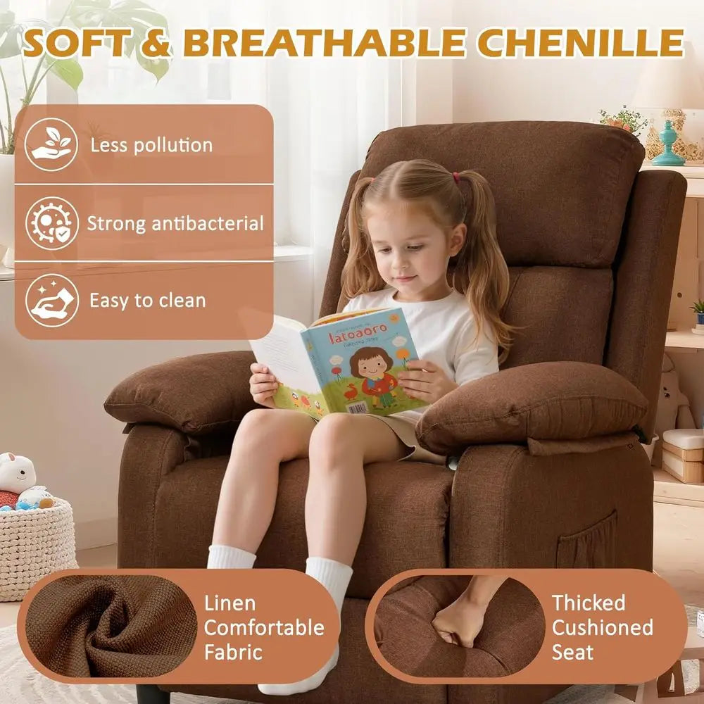 Padded Deep Seat Recliner Chair for Reading and Small Spaces