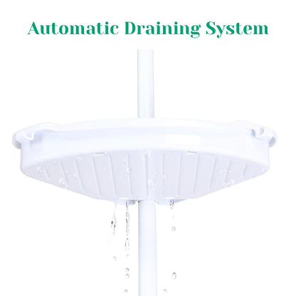 Corner Shower Caddy Tensioner for Home Shower Caddy with 4 Basket Racks with Towel Rods 4-Storey Bathroom Accessories