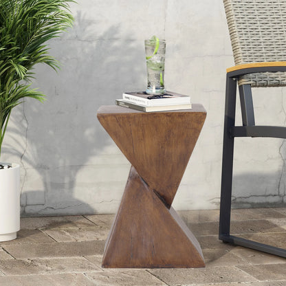 Modern Geometric Lightweight Concrete Accent Side Table for Home
