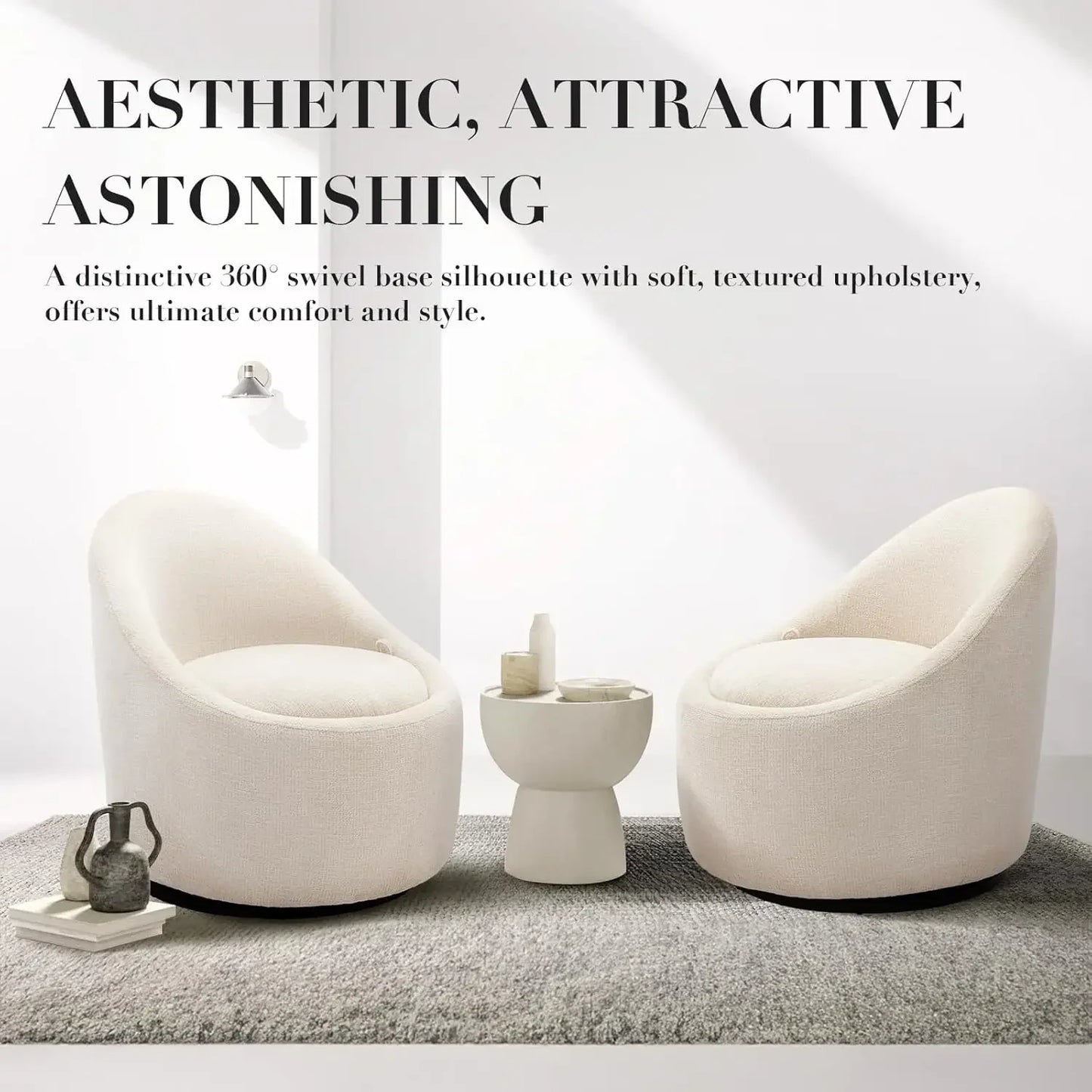 [Best Seller!]Swivel Accent Chair, 360° Swivel Chair with Hidden Storage, Modern Small Barrel Swivel Armchair for Living Room/Be