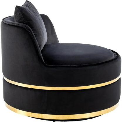 BestsellerMerax 360 Swivel Velvet Barrel Chair with Cushion, Modern Comfortable Round Sofa for Reading